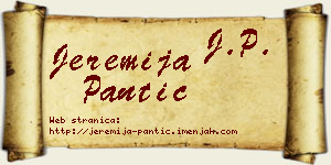 Jeremija Pantić vizit kartica